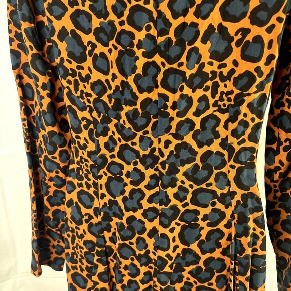 Topshop Animal Print Mock Neck Long Sleeve Bold Statement Dress Size 6 - Picture 7 of 11